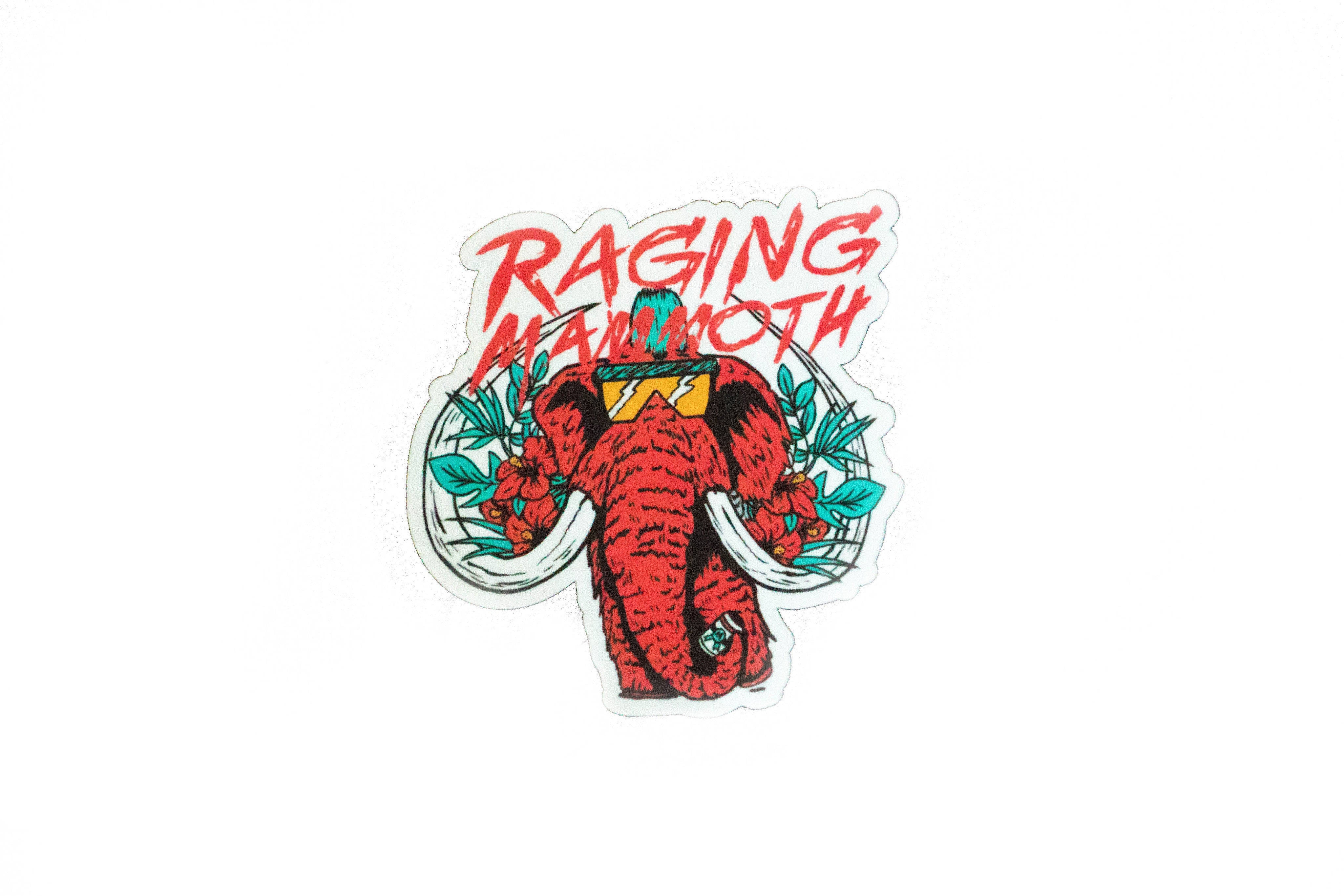 Raging Floral Mammoth Sticker